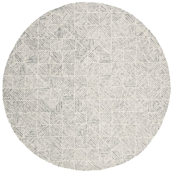SAFAVIEH Abstract Brock Geometric Area Rug, Green/Ivory, 4' x 4' Round