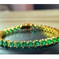 thumbnail image 5 of 14K Green Emerald Tennis Bracelet For Women Silver Gold Anniversary Wedding Engagement Gift Mom, 5 of 5