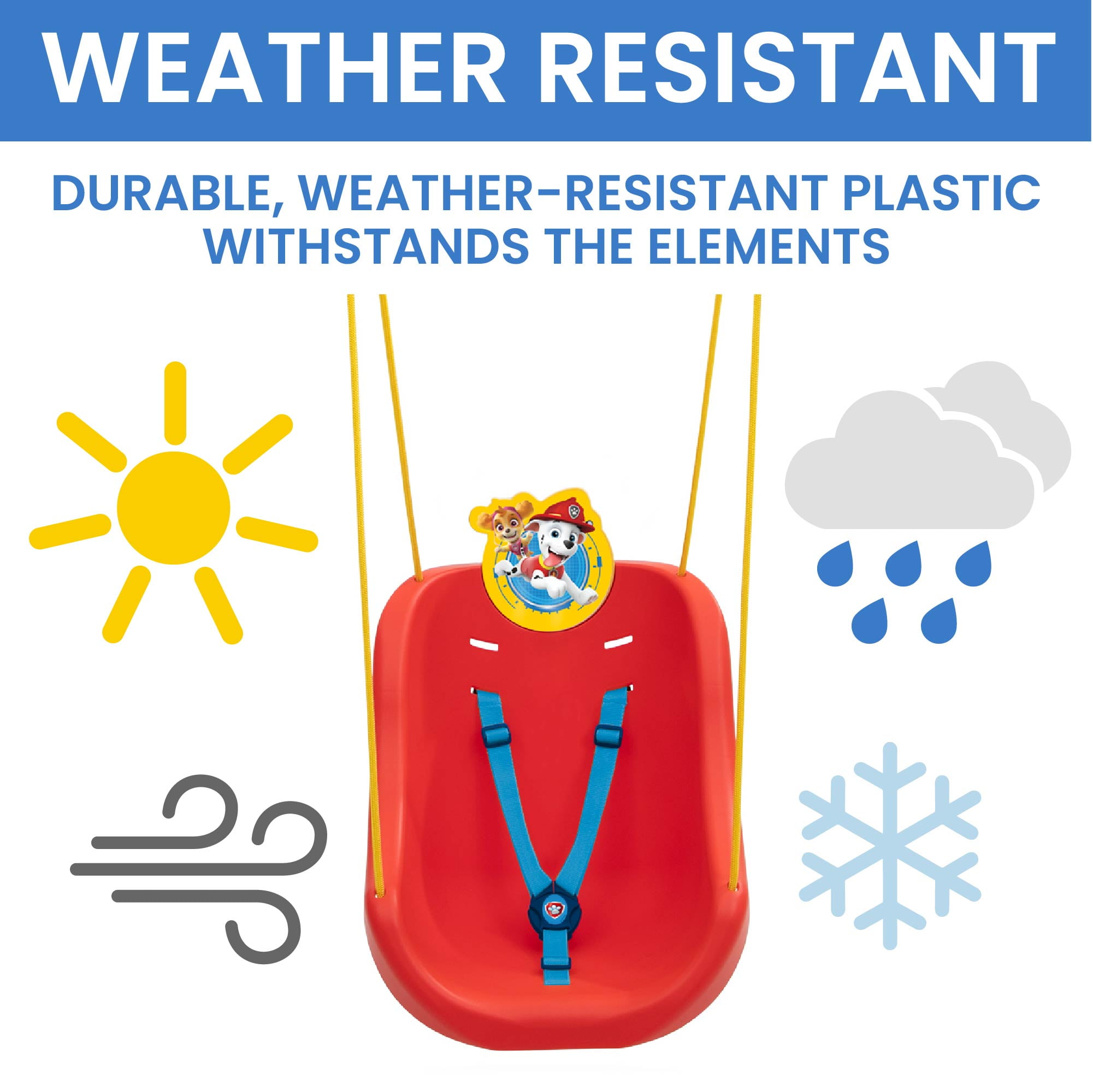 Nick Jr. PAW Patrol 2-in-1 Outdoor Swing by Delta Children – For Babies and Toddlers – Full Bucket Seat