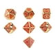 thumbnail image 1 of Juego de dados con patrón de engranaje de Metal, 7 Uds., para hombres y mujeres, mesa de fiesta, divertidos accesorios de dados poliédricos para juego de cartas, color naranja, 1 of 5