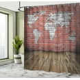 thumbnail image 5 of Ambesonne Vintage Shower Curtain, Rustic Old Grunge Map, 69"Wx84"L, Cinnamon Pale Grey, 5 of 5