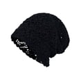 thumbnail image 3 of Gorro de crochet para mujer, suave, moderno y transpirable, ideal para vacaciones y viajes a la playa. Negro, 3 of 9