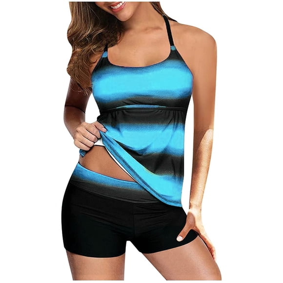 Aboser Womens Bathing Suits Tankini 2 Piece Bathing Suit Tummy Control Modest Swimsuit Athletic High Waisted Tank Top with Boyshorts Beachwear