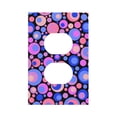 thumbnail image 1 of DouZhe 1-Gang Duplex Outlet Cover, Psychedelic Blue Circles Rounds Decorative Wall Plates, 1 of 7