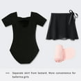 thumbnail image 7 of Stelle Ballet Leotard Bow Back with Separated Sequins Tutu Skirt Tights Ballerina Dancewear Combo for Girls,Black,4T, 7 of 7