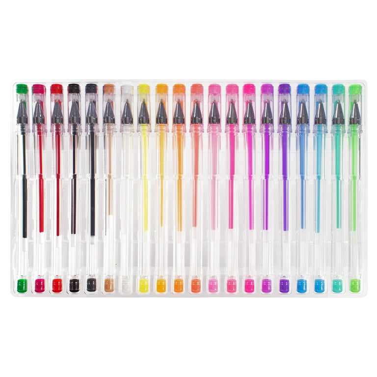 Craft County 100 Pack of Gel Pens - Neon, Glitter, Pastel, Metallic Colored  Pens – Back to School Fun