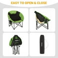 thumbnail image 3 of KingCamp Foldable Saucer Camping Lounge Chair w/ Cupholder Storage, Black/Green, 3 of 12