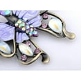 thumbnail image 2 of Brass Tone Shine Purple Pink Crystal Rhinestones Enamel Opal Butterfly Insect Bug Brooch Pin, 2 of 5