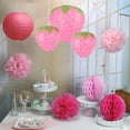 thumbnail image 6 of 3 Pcs Strawberry Lanterns Decoration Trianu Paper Lantern Ornament Very Refreshing and Cute for Fruit Theme Birthday Party Baby Shower Paper Wedding Garden Decorations (Pink, 2 Sizes), 6 of 7