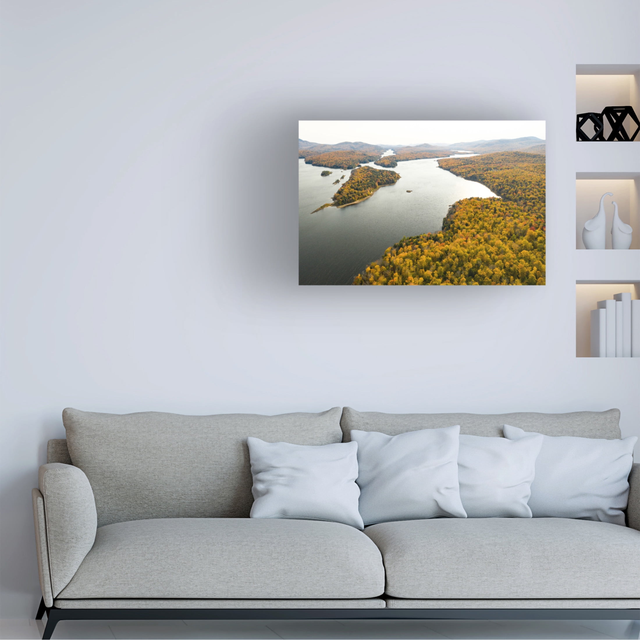 Canvas Wall Art - GS Photo 'Autumn in the Adironacks' Wall Art for Living Room, Bedroom, or Office Décor by Trademark Fine Art - 47 x 30 Inches
