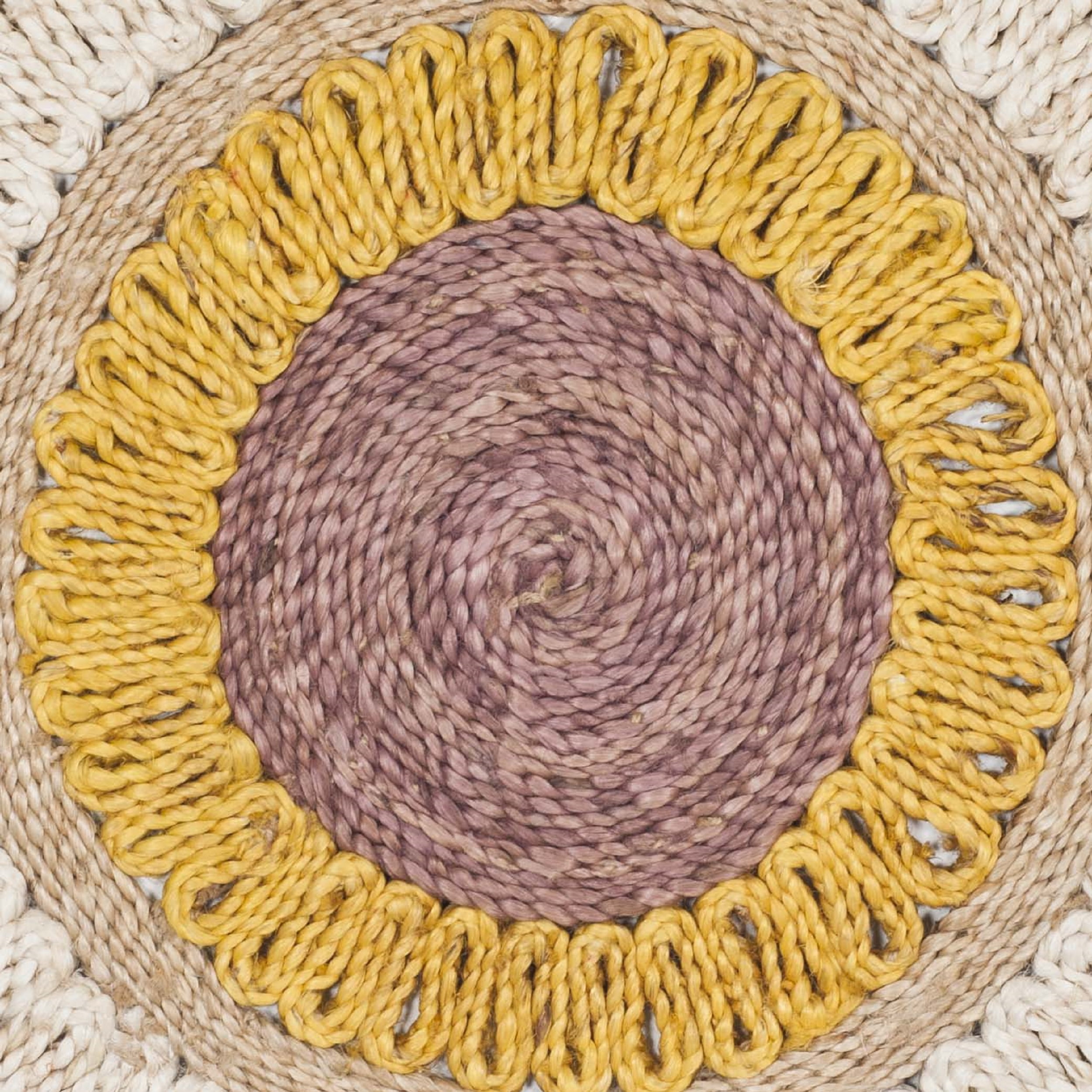 SAFAVIEH Natural Fiber Tanja Braided Jute Area Rug, Orange/Multi, 5' x 5' Round