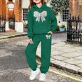 thumbnail image 2 of RMGVDSD Girls Sweatsuit Fall Bow Print Hoodie Sweatshirt Pants Set with Pockets Casual Two Piece Outfit Comfortable Stylish Clothing, 2 of 6