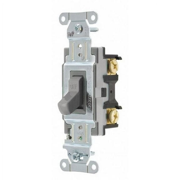 Bryant Wall Switch, 15A, Gray, Toggle, 120/277VAC CSB115BGRY