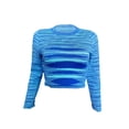 thumbnail image 1 of Camisas Para Mujer Blusas De Punto Casual Manga Larga Cuello Redondo Rayas Tie Dye Print Pullover XBTCLXEBCO Azul;M, 1 of 5