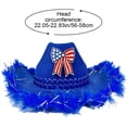 thumbnail image 5 of Yvsxxv Blue Patriotic Star Bow Western Cowgirl Hat, Independence Day Party Hat, 1 Pc, 5 of 7