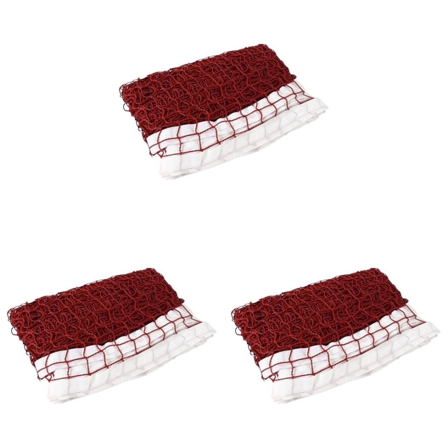 YWIYIUD 3PCS 2.4inch Red Braided Badminton Net Foldable Training Badminton Net Sport Training Standard Badminton Net for Backyard and Recreational Sports