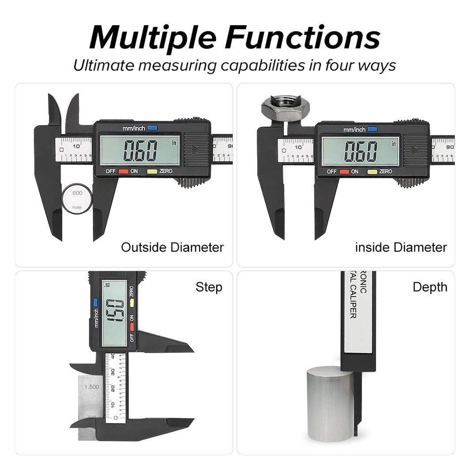 150mm 100mm Electronic Digital Caliper Carbon Fiber Dial Vernier Caliper Gauge Micrometer Measuring Tool Digital Ruler ,Easy to Operate