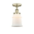 thumbnail image 2 of Innovations Lighting  Edison Canton - 1 Light 6" Semi-Flush Mount Antique Brass/Matte White, 2 of 5