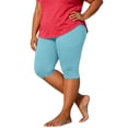 thumbnail image 2 of Eiyaclvo Plus Size Biker Shorts for Women Knee Length Elastic Waist Running Athletic Workout Shorts for Gym Yoga Plus Size 5 Inch Inseam Shorts, 2 of 5