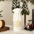 thumbnail image 3 of Bearachild Funda navideña de felpa para botella de vino, bolsa bordada de copo de nieve con cordón, de comedor, cerveza, fiesta de Navidad, Bar, Kits de decoración para fiestas Dorado Bearachild HA068791-02, 3 of 6