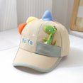thumbnail image 2 of VNKIDY Kids Hats Children Cute Baseball Cap With Dinosaur Figure Pocket Boys Girls Dome Styled Hat With Colorful Horns Letter Embroidery For Outdoor Activities Leisure Headwear, 2 of 4
