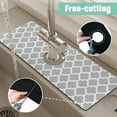 thumbnail image 5 of Kitchen Sink Splash Guard Faucet Mat 15" X 5.5" Geometry Absorbent Fast Drying Mat Faucet Draining Mat Sink Splash Guard Behind Faucet Drip Catcher for Kitchen Bathroom, 5 of 5