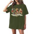 thumbnail image 2 of ASDFVBKG 250th Anniversary Usa Shirt Women America 250 Shirt 3/4 Sleeve Patriotic Flag Eagle Print Shirts 250th Birthday Shirts Green 4XL, 2 of 5