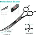 thumbnail image 2 of facai-Intini 7.5" Curved Dog Grooming Scissors,Professional Pet Grooming Shears with Safe Round Tips, Shears for Dogs with Thick Hair,Dematting Tool for Dogs,Light Weight, Right and Left Hands, 2 of 4