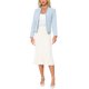 thumbnail image 2 of Blazer de Tweed a Cuadros INSPIRE CHIC para Mujer, Chaqueta de Oficina de Manga Larga y Frontal Abierto, Talla M Azul, 2 of 6