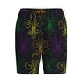 thumbnail image 4 of Naloa Mardi Gras Carnival Men's Short Pajama Pants, Lounge Comfort Shorts with Elasticized Waistband and Side Pockets - Medium, 4 of 9
