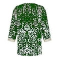thumbnail image 5 of Dreluolixuan Womens Casual Tops 3/4 Sleeves Tees V Neck Blouses Graphic Vintage Shirts Lace Trim Patchwork Pullover Casual Summer Vacation 2024 Fashion Trendy Clothing Green 3XL, 5 of 5