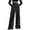 Black, variant on QHFBli Women's Polka Dots Wide Leg Pants Elastic Waist Baggy Trousers
