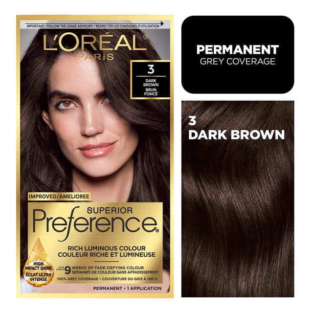 L'Oreal Paris Superior Preference Permanent Hair Color, Oil-in-Gel, Dark Brown, 1 unit