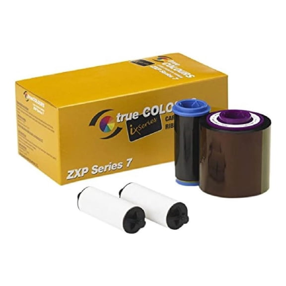 YMCKO Ribbon - ZXP Series 7 Thermal Transfer Printer Ribbons - 250 Pages - Color Ribbon for ID Card Printing - 800077-740EM - Printing Films