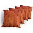 thumbnail image 5 of Ambesonne Rustic Throw Pillow Cover 4 Pack, Wood Timber Floor Orange, 16", Orange Marigold, 5 of 7