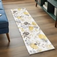 thumbnail image 3 of 2'x6' Rug Runners for Hallways Kitchen, Yellow Grey Botanical Non Slip Entryway Beside Floor Carpet Runner, Spring Floral Watercolor Washable Laundry Room Bedroom Throw Rugs Mat for Family Pet, 3 of 8