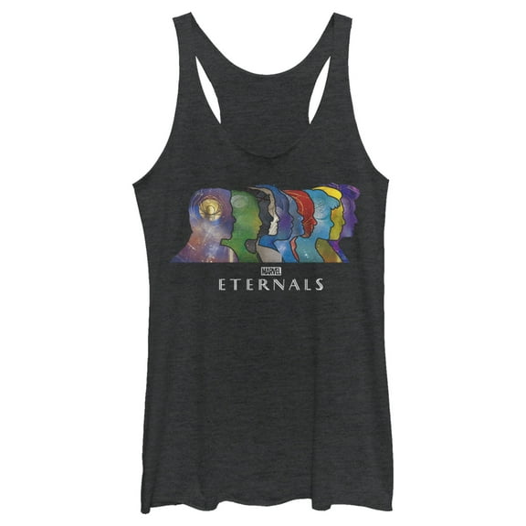 Women's Marvel Eternals Silhouettes  Racerback Tank Top Black Heather Small