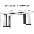 thumbnail image 7 of Miniyam 71" Modern Marble-Look Dining Table for 6–8, Rectangular Kitchen Table with Glossy Waterproof Top & Metal Base, White and Black, 7 of 7