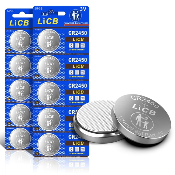 LiCB CR2450 Battery 3V Lithium CR 2450 3 Volt Coin & Button Cell (10 Pack)
