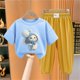 thumbnail image 2 of Odeerbi 2-12 Años Niño Niña Conjunto de Verano Camiseta de Manga Corta de Algodón Ice Silk Pantalón de Chándal Conjunto de Dos Piezas de Ropa Interior Estampada, 2 of 4
