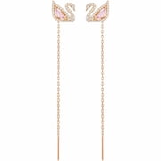 Swarovski Dazzling Swan Drop Earrings Swan - Pink - Rose Gold-Tone Plated