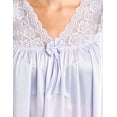 thumbnail image 3 of Casual Nights Women's Fancy Lace Neckline Silky Tricot Nightgown - Purple - Large, 3 of 4