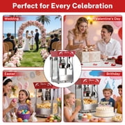 Commercial Popcorn Maker Machine, Enyopro 12oz Kettle Stainless Steel Popcorn Machine with Tempered Glass, Warming Deck, 850W Countertop Popcorn Popper for Movie Theatre, Parties