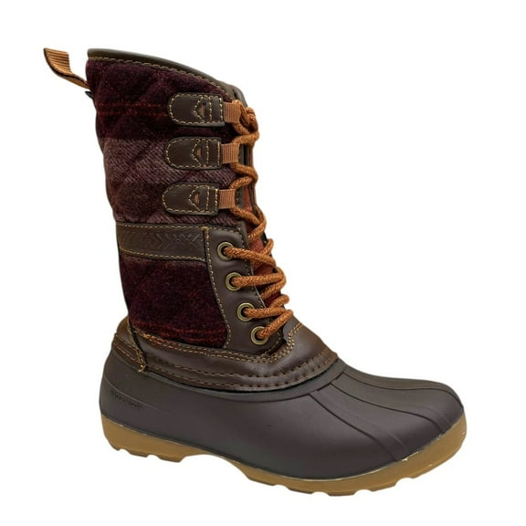 Kamik Youth Girls High-Top Vegan Boots Size 1 Brown-Plaid Waterproof Insulated