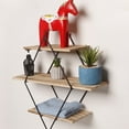 thumbnail image 3 of Raindrops Hexagon Shelves Three Tier Shelf Hanging Bookshelf, 3 of 8