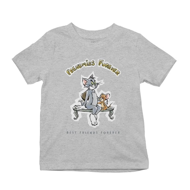 Playera Fan Army Talla 6 Tom and Jerry Frenemies playera manga corta gris