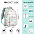thumbnail image 6 of Flamingo Fashion Backpack for Teens - Padded Tablet Pocket & Organizational Sections, Durable Polyester School Bookbag, Trendy Middle School Backpack with Keychain Hook, 6 of 6