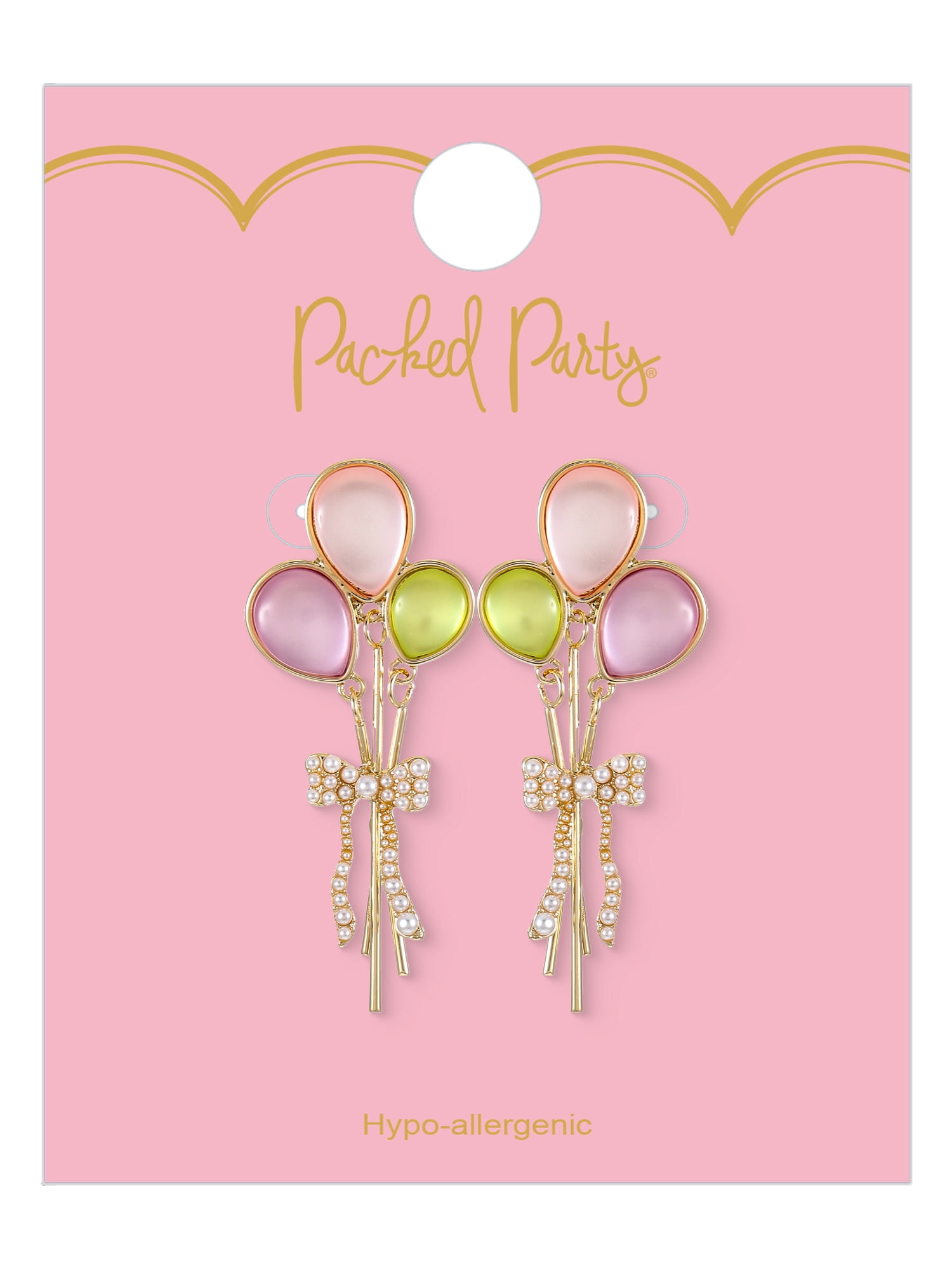 Packed Party Balloon Earrings, 1 Pair