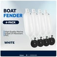 thumbnail image 2 of Five Oceans 4-Pack Boat Fenders - 6.5 x 23-Inch, White - Boat Bumpers for Docking - 4 Ropes Lines 3/8-Inch x 5-Ft - Inflator Pump and 4 Needles for Pontoon Fishing Bass Sport Boats Sailboats - FO4544, 2 of 9