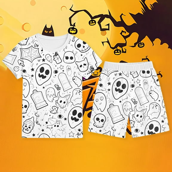 Kid Color Me Pajamas Funny Cute Cartoon Print Cotton Summer Loungewear Baby Halloween Pajamas Pajamas Girls 9-10 Years